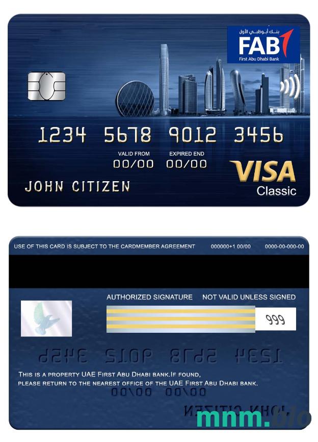 UAE First Abu Dhabi bank visa klasyczny